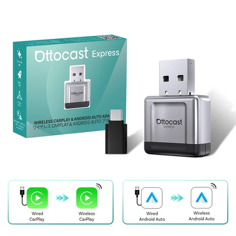 OTTOCAST Play2Video Ultra: Беспроводной CarPlay AI Box для потоковой передачи видео в автомобиле (YouTube, Netflix, IPTV) — Plug&Play для штатных проводных CarPlay-систем