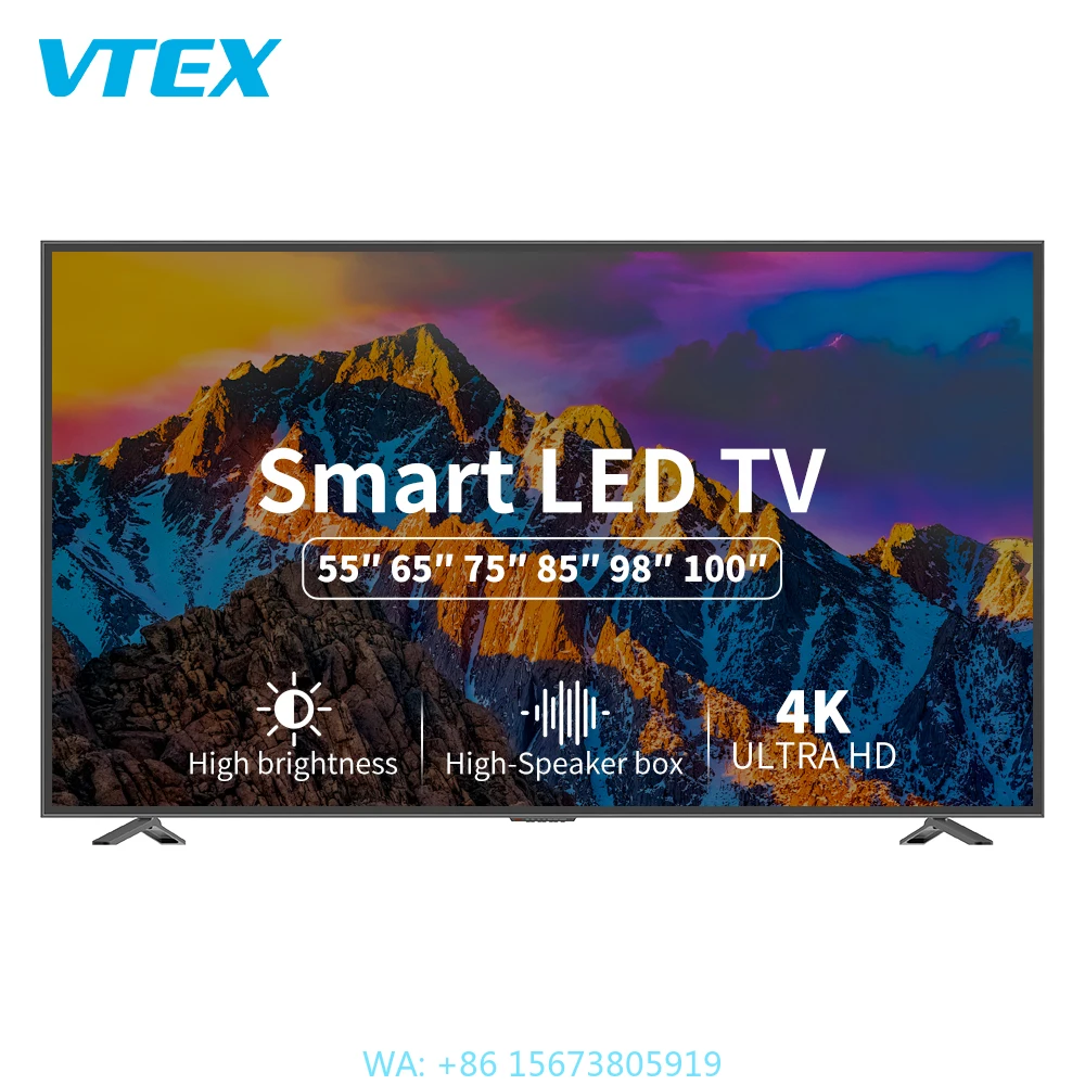 High-Speaker 55 Inch 4K UHD Android LED Smart TV Cheap Price Flat Screen Television with High Quality Sound Smart TV Android OS