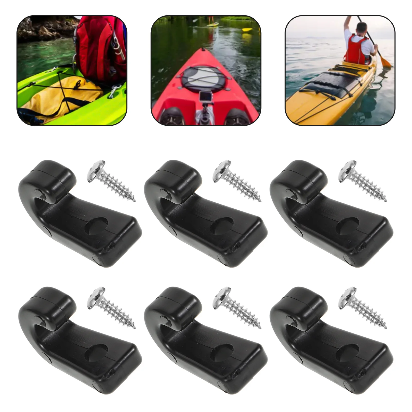

1Set J Type Hook Kayak Accessory Wear Resistant Sturdy Lashing Mount for Boat Canoe Multi Function Bungee Tie Down Outdoor Gear