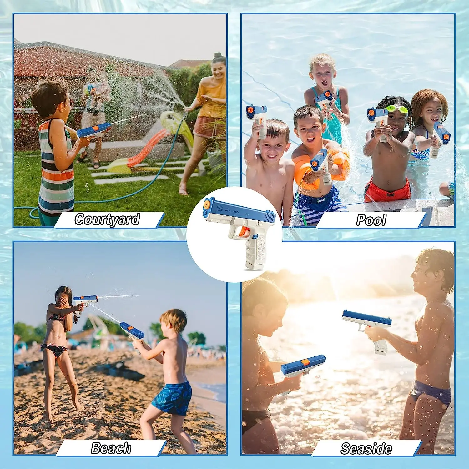 Manual Water Gun Automatic Reboring Water Spray Squirt Guns Water Blaster Ideal Summer  Swimming Pool Beach Outdoor