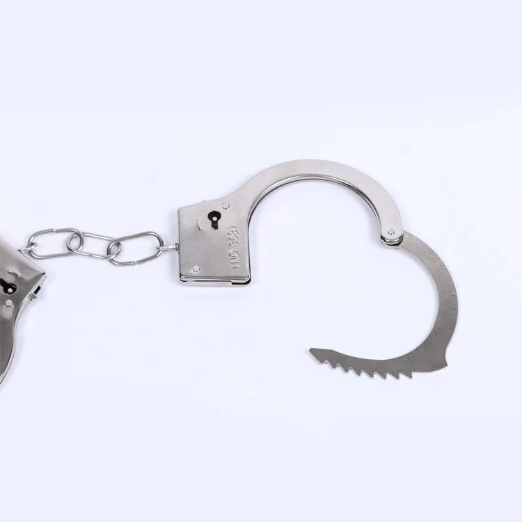 Handcuffs Toy Metal Children Boy Funny Prank Role Cosplay Tools Kids Toys Silver Metal Handcuffs with Keys Toy Costume Props