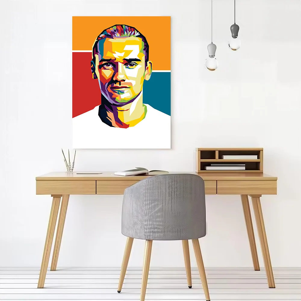 Antoine Griezmann Pop Art Portrait Poster Customizable Printed Canvas Painting for Pictures Wall Art Home Decoration Ornaments