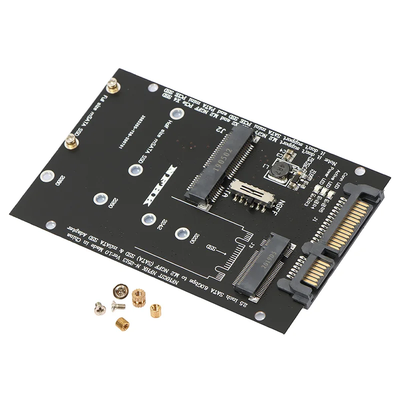For PC Laptop Add On Card up to 6Gps M.2 NGFF Msata SSD To SATA 3.0 2.5 Adapter M2 PCI SSD Converter Riser Card
