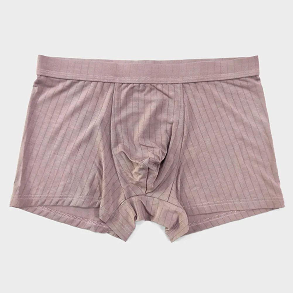

Man Modal Underwear Stripe Thin Breathable High Elasticity Breifs Middle Waist Panties Soft Classic Basics Underpants