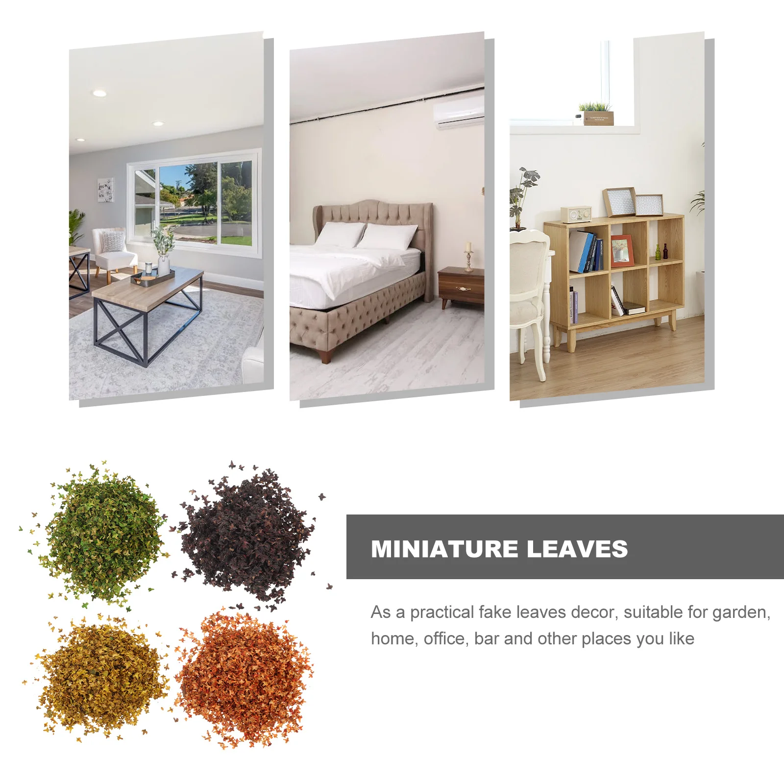 

4Packs Simulation Leaves Realistic Miniature Leaves Artificial Plant Ornament for Garden Home Office Decoration DIY Landscape