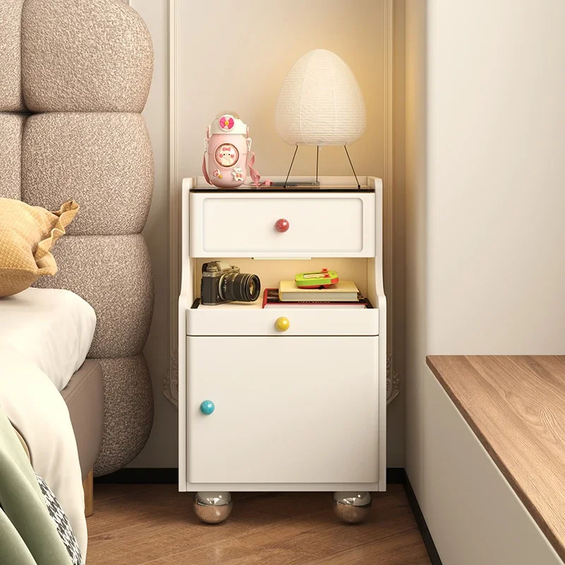 

Narrow Wood Nightstands Girls Children Bedside Cupboard Nightstands Unique DrawersMesa De Noche Dormitorio Home Furniture