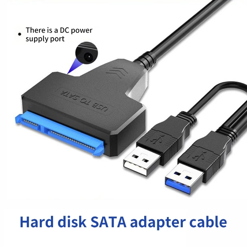 Travel External HDD Adapter Cable Wire Supporting Double USB3.0 Port 12V Power 83CF