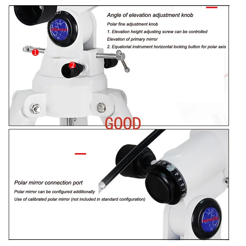 Maxvision EXOS-1 (EQ3D) Äquatorial montiertes Stativ mit 1,5 Zoll Stahlfußhocker Zubehör für astronomische Teleskope