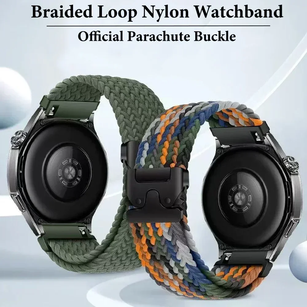 Parachute Braided Solo Loop For Oppo Watch 4 Pro X X2 Adjustable Bracelet 22mm Band OnePlus Watch 3 2R 46mm/Realme Watch S 3 Pro