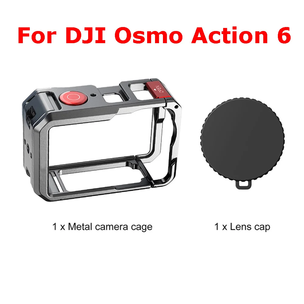 

For DJI Osmo Action 6 Metal Camera Cage Aluminum Camera Protective Frame Action Camera Accessories