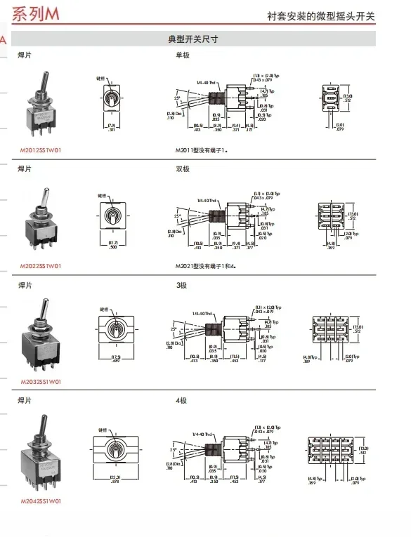 M-2018L/B Day Open NKK Button Switch Self-Reset Self-Lock Optional Lever 17.5MM Ø 12MM 6A