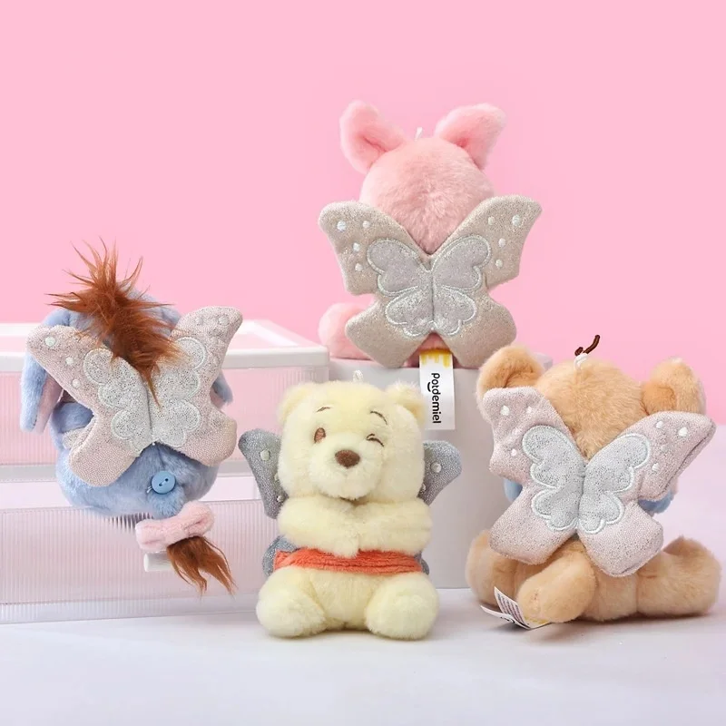 Genuine Winnie The Pooh Piglet Tigge Eeyore Plush Keychains Small Pendant School Bag Hanging Christmas Birthday Gifts Kids Toys