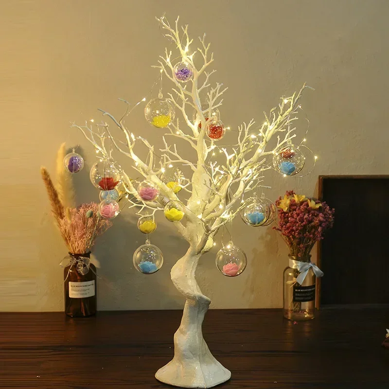 Exquisite Christmas Decoration Ornament, White Simulated Tree, Wishing Shaped Display Window, Shopping Mall Scene Layout