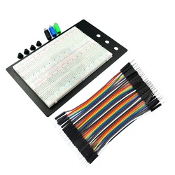 ZY-204 Breadboard Kit with Jumper Wires,1660 Experimentation Board for Circuit Testing, 20CM Male to Male DuPont Cables (40-pin)