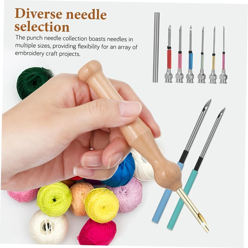 1 Set Embroidery Stitch Embroidery Kit Punch Needle Kit Needle Punch Needle Embroidery Tool Needle For Punching DIY