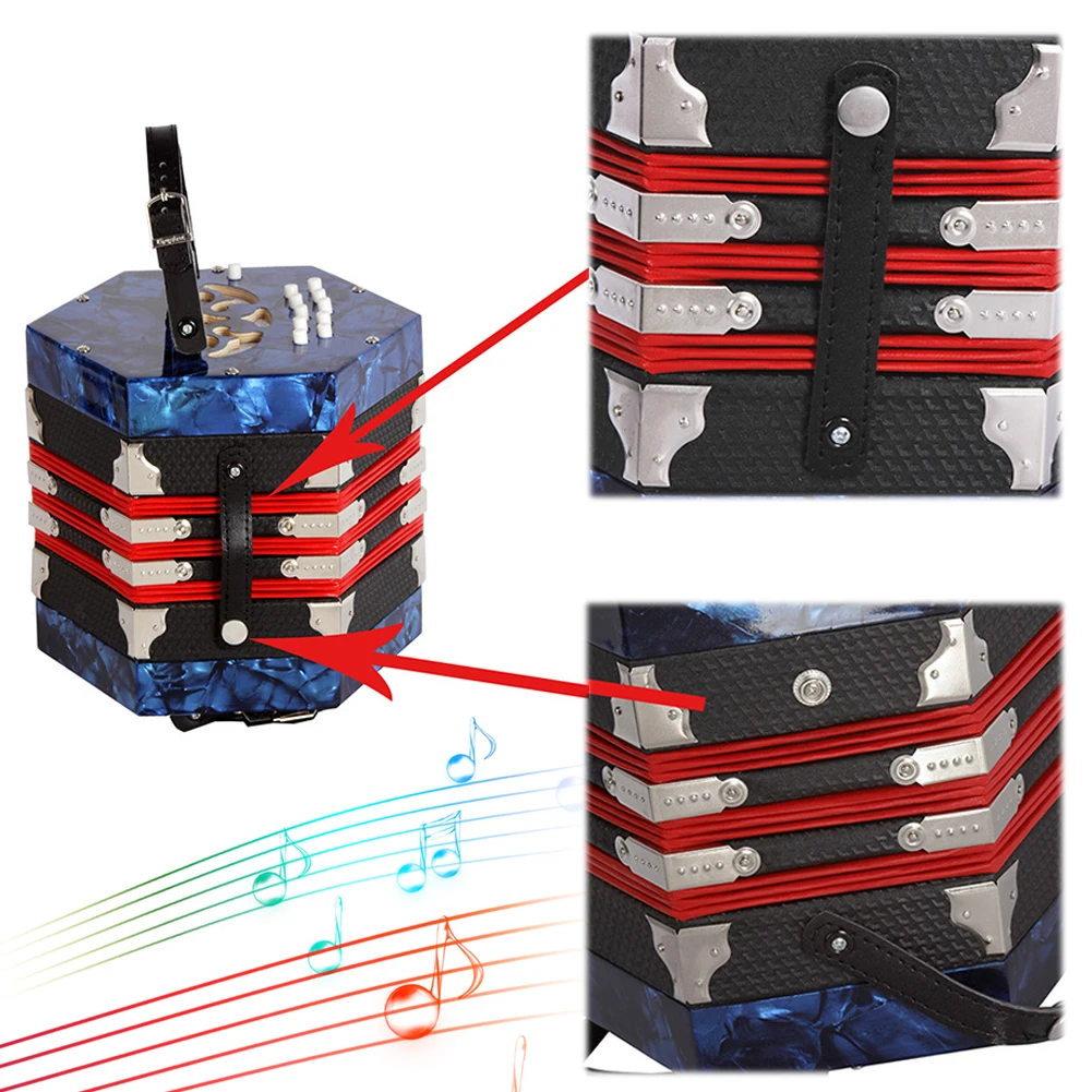 Concertina Accordion with Carrying Bag Hexagon Accordion Kids Accordion Musical Instruments for Kids Children Beginners