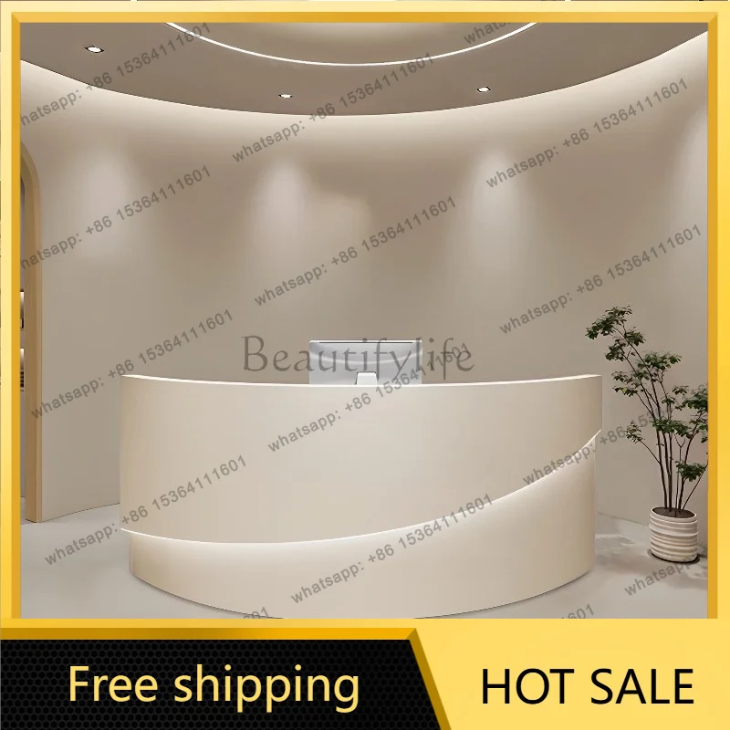 XX.Design Minimalist Reception Desks Aesthetic Simple Beauty Luxury Reception Desks Curved Unique Modern Scrivania Trendy Furnit