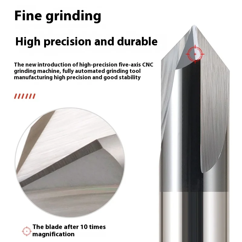 HRC66 3 Flutes Chamfer Milling Cutter 60 90 120 degrees CNC Router Bits Engraving Endmill Tools