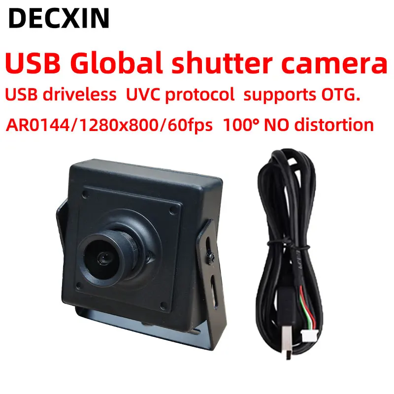 Global Shutter USB Camera Module 1M Cable 60fps 100° Distortion-free AR0144 Industrial Camera Mobile Capture Free USB Drive.