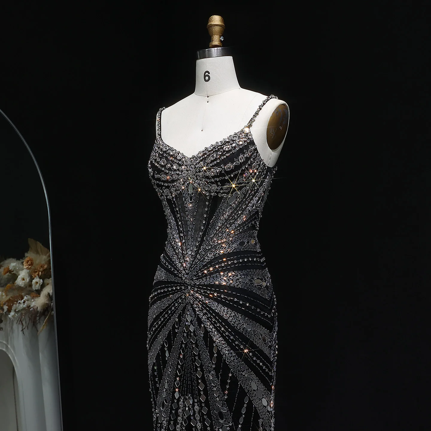 Sharon Said vestido de noche de sirena champán de lujo con tirantes finos largo para mujer vestido de fiesta de boda SS020 personalizado