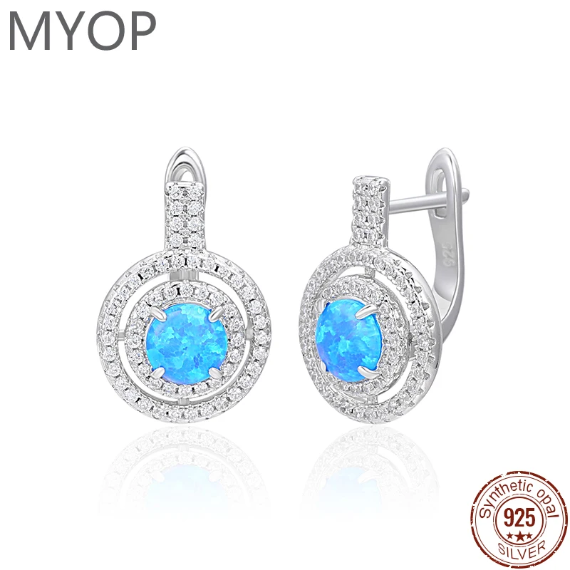 

XYOP New Arrival Blue Opal Wedding Earring Women Luxury Zircon Jewelry 925 Sterling Silver Earing