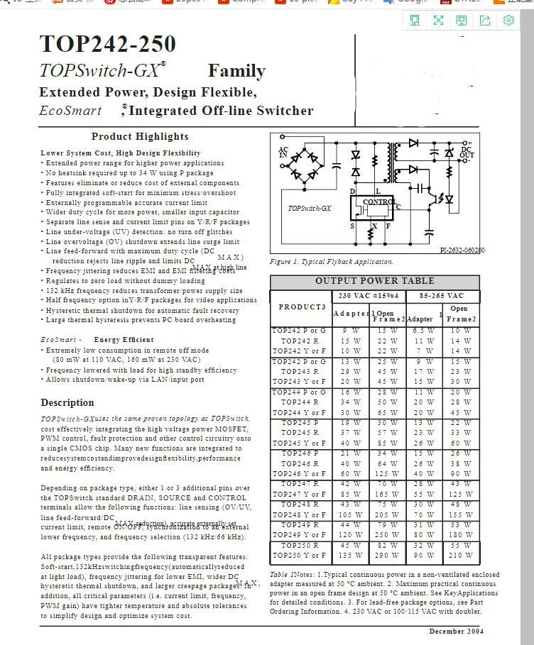 10Pcs TOP246YN TOP247YN TOP242YN TOP243YN TOP244YN TOP245YN TOP248YN TOP249YN TOP250YN TO220-6 Original New 100% quality