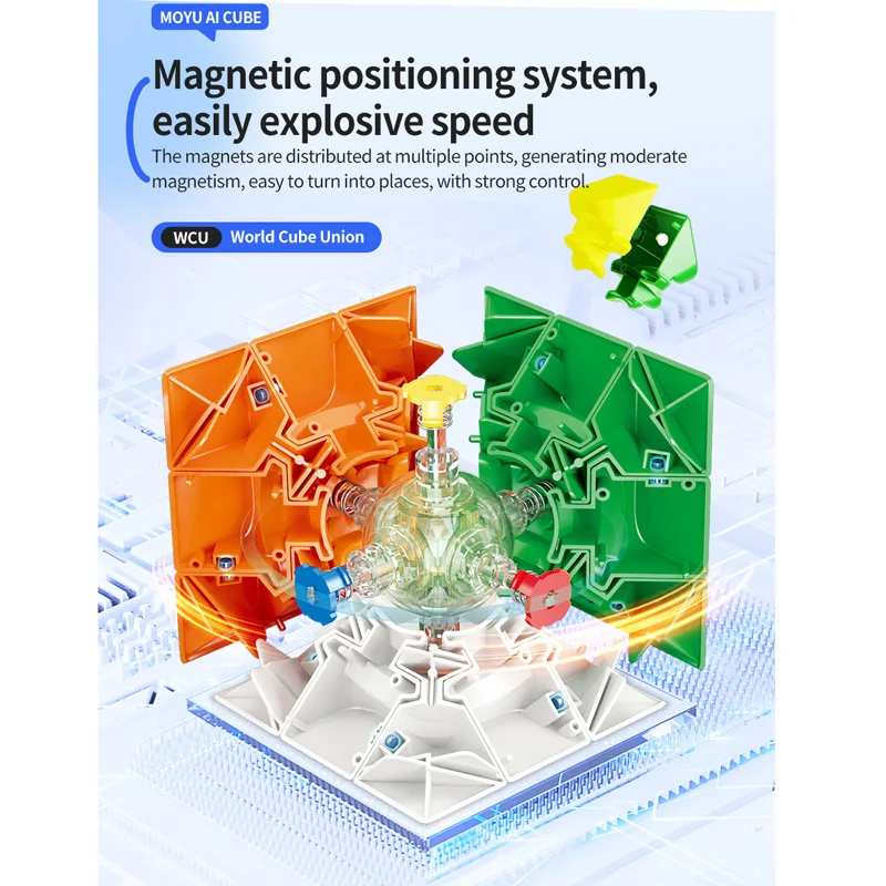 MOYU Ai 스마트 마그네틱 매직 큐브, 전문가용 스피드 퍼즐, 어린이 장난감 선물 게임, 오리지널 스피드 큐브, 매직 큐브, 3x3x3, 3x3