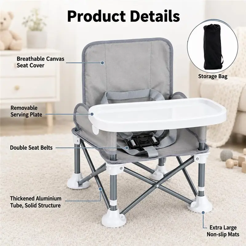 CYGJ-Portable Baby Booster Seat With Removable Feeding Tray