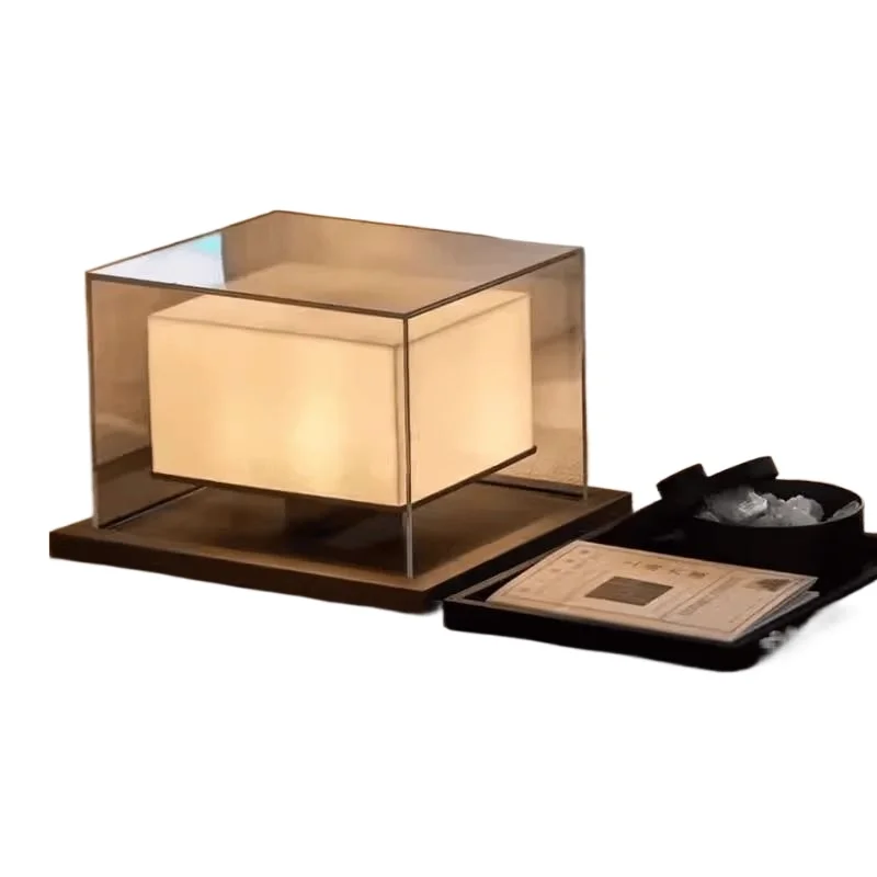 

Square glass high-end outdoor headlamp imitation marble decoration simple ambient light