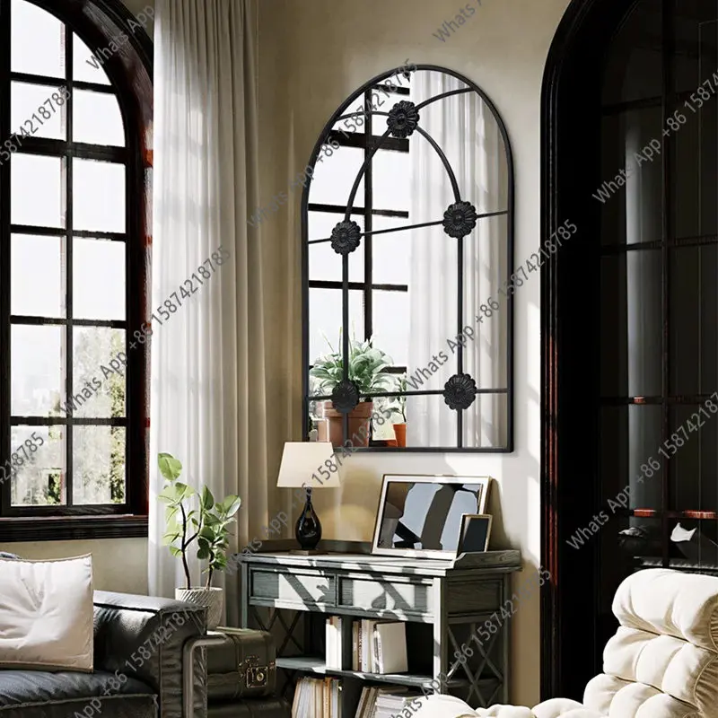 Decoration living room wall mounted dresser entryway vanity mirror desktop makeup mirror vintage mirror