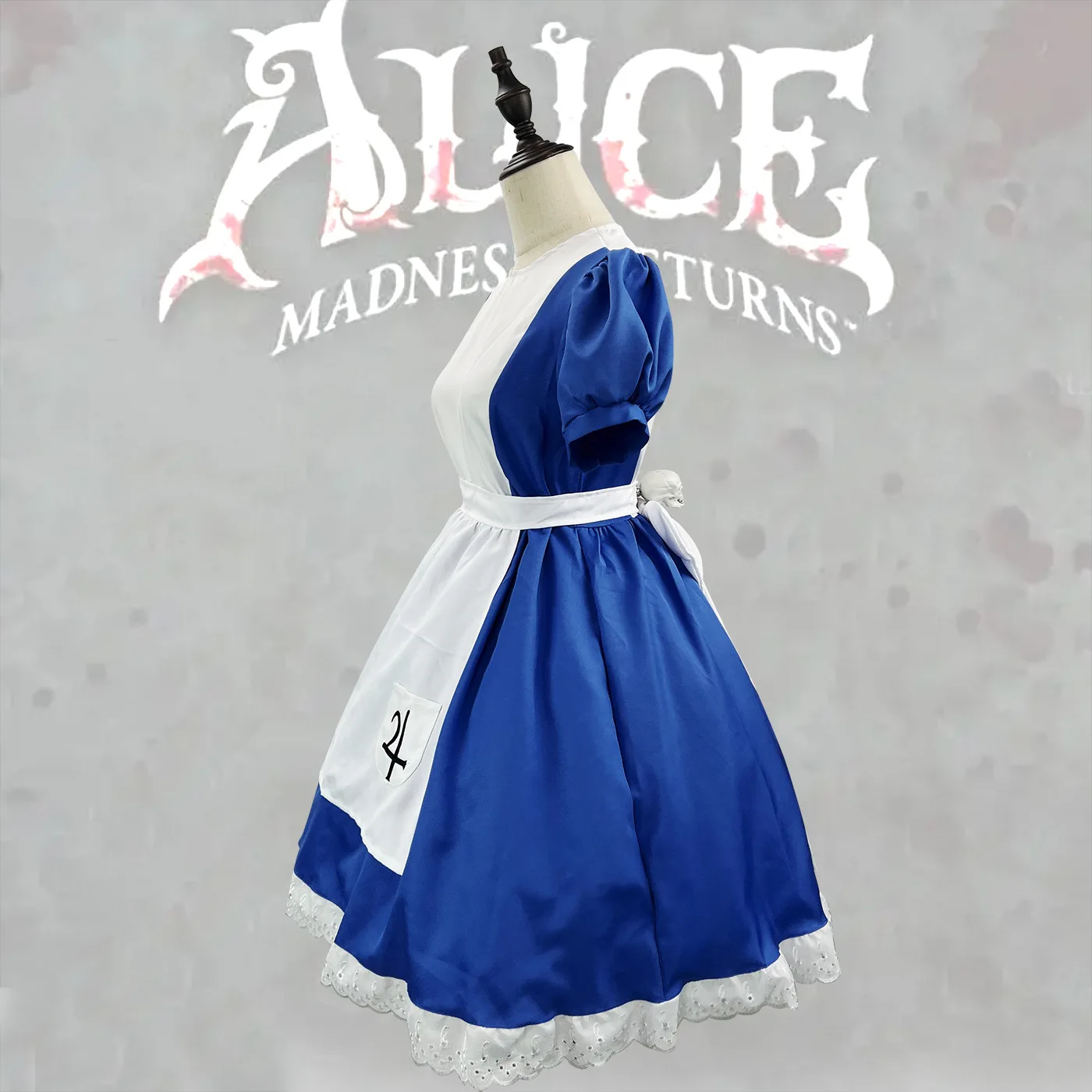 Game dress Halloween Cosplay  Costume Gothic Witch Dress kawaii red dress short sleeve blue short skirt fancy women suit