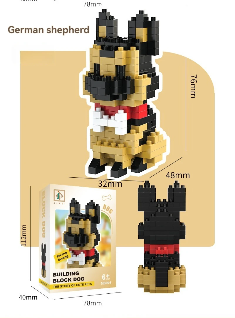 DIY Kreative Micro Bausteine Set Hunde Cartoon Charakter Modelle DIY Pädagogisches Spielzeug Für Kinder Geburtstag Geschenk – Detail 14