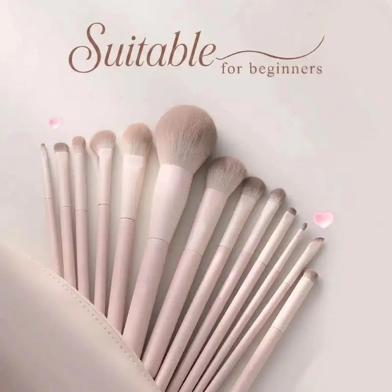 7/10/13 Pcs Makeup Brush Set For Beginners, Eye Shadow, Blush, Contour, Blend, Nose Shadow, Concealer, Complete Kit For New Use