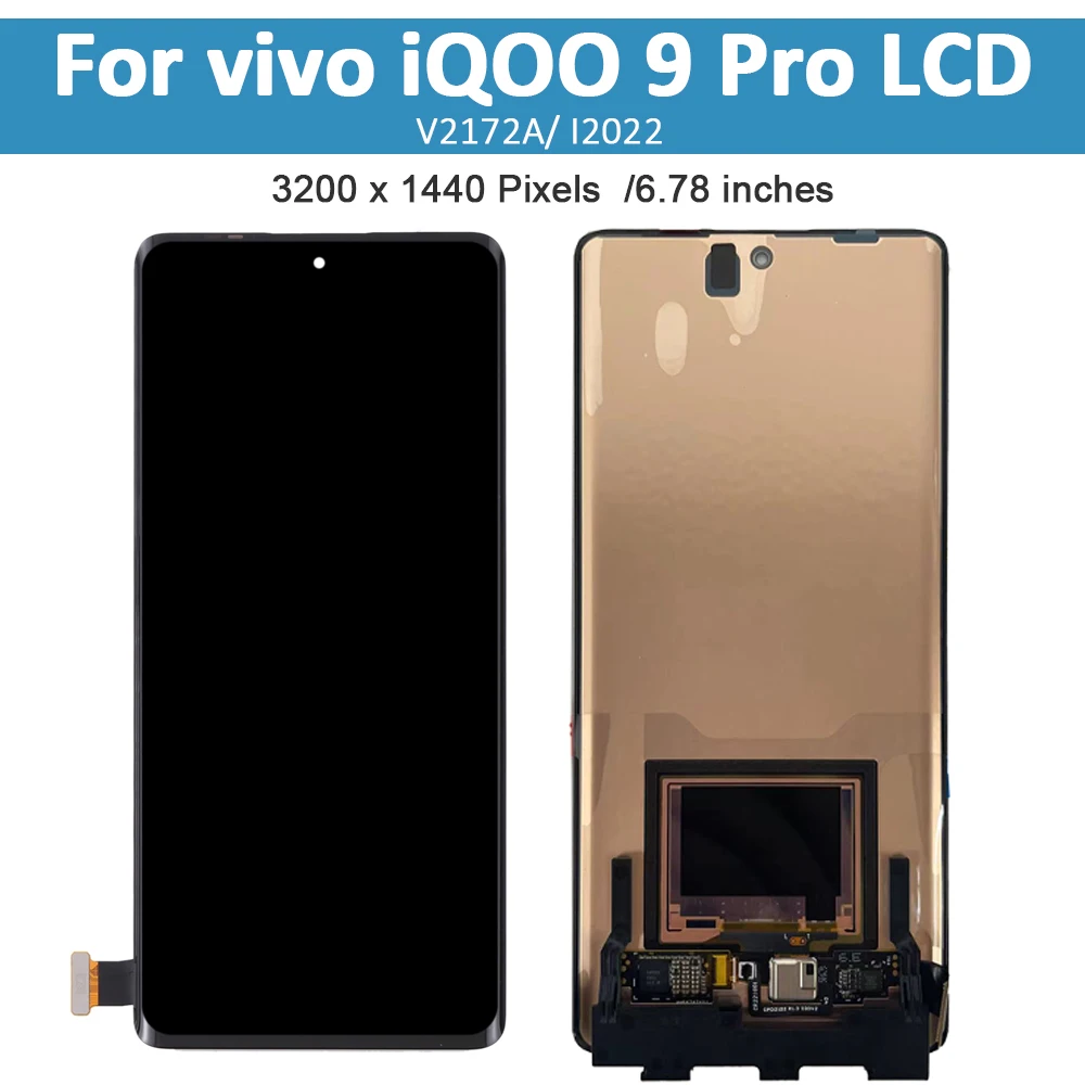 Original AMOLED For vivo iQOO 9 Pro LCD Display Touch Screen Digitizer Assembly Replacement For V2172A I2022 LCD Screen