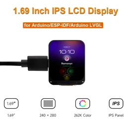 Placa de desarrollo de pantalla LCD IPS de 1,69 pulgadas, ESP32-S3, interfaz SPI de 240x280 píxeles, módulo de pantalla ST7789V2 para Arduino IDE/ESP-IDF