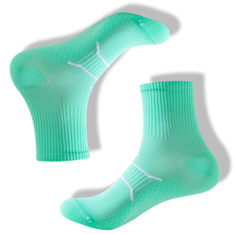 Chaussettes de sport à tube moyen pour hommes et femmes, Marathon, Course à pied professionnelle, Fitness, Énergie astronomique, Cyclisme