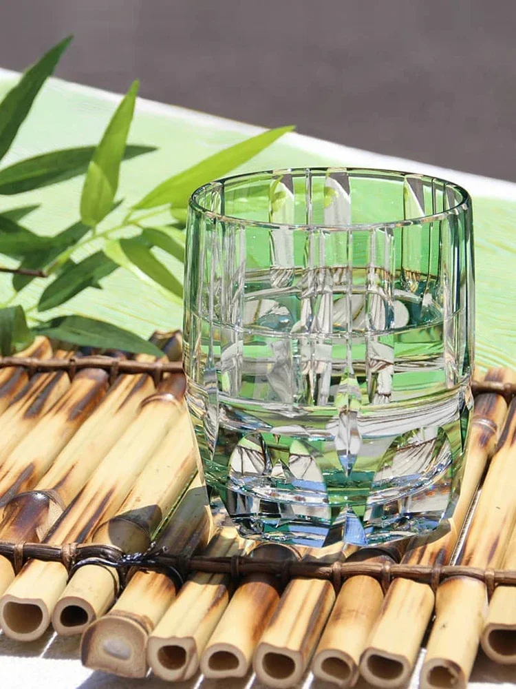 250ml Green Bamboo Whiskey Rock Glass 2023 Latest Japan KAGAMI Design Crystal Wine Tasting Cup Spirits Liquor XO Whisky Snifter 2