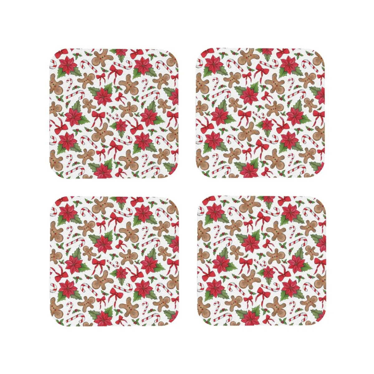 

Рождественский дух, акварельные подставки, кухонные салфетки, изоляционные кофейные коврики для чашек, коврики для декора, домашняя посуда, подушечки, набор из 4 шт.