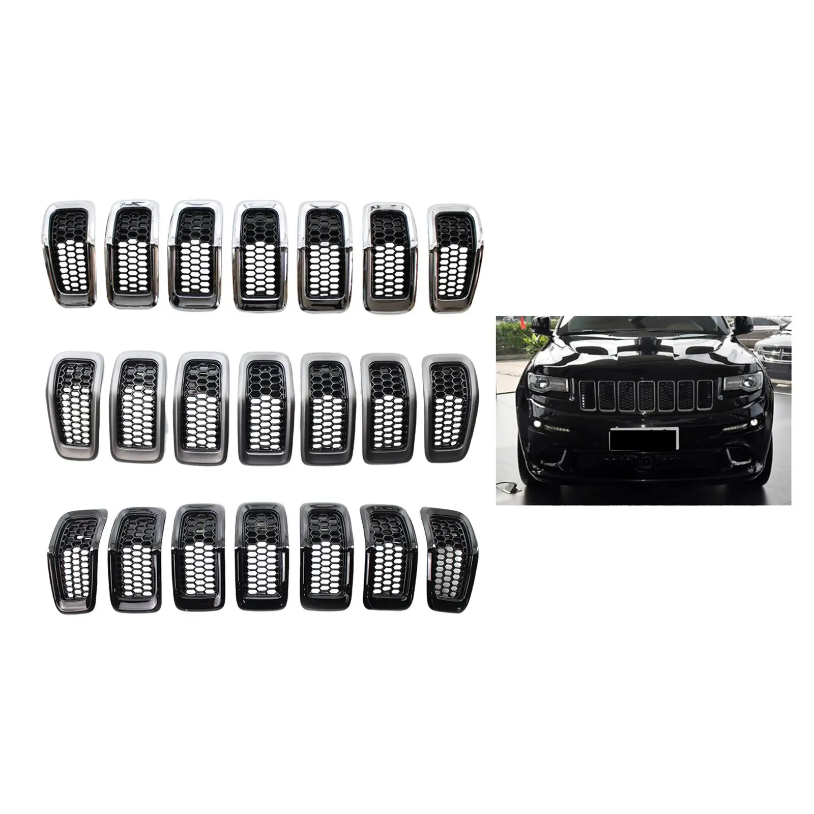 

7 шт. вставки для гриля 68303626AC вставка для решетки для Jeep Cherokee 2014-2018