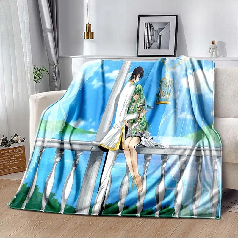 Fashion Anime Blanket Sofa Winter CODE GEASS Warm Bed Fleece Custom Nap Home Fluffy Soft Blankets King Size Microfiber Bedding