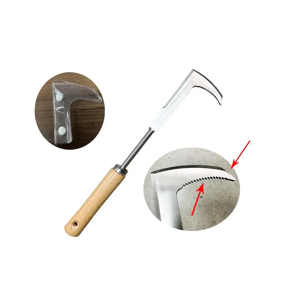 Imagem -04 - Manual Cortador de Grama Jardinagem Crack Weeder Fenda Tool L-shaped Sickle Weeding Tool Weeding Handle Lawn Patio L0w5 Aço Inoxidável