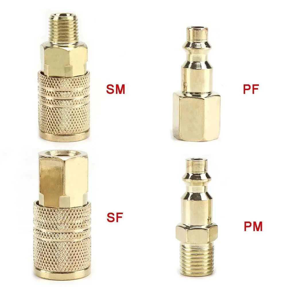 1Pcs Compressor Connector Tool Quick Coupler Tool Quick Release Air Line 1/4" NPT Coupling Adapter Hardening Steel Hose Fitting