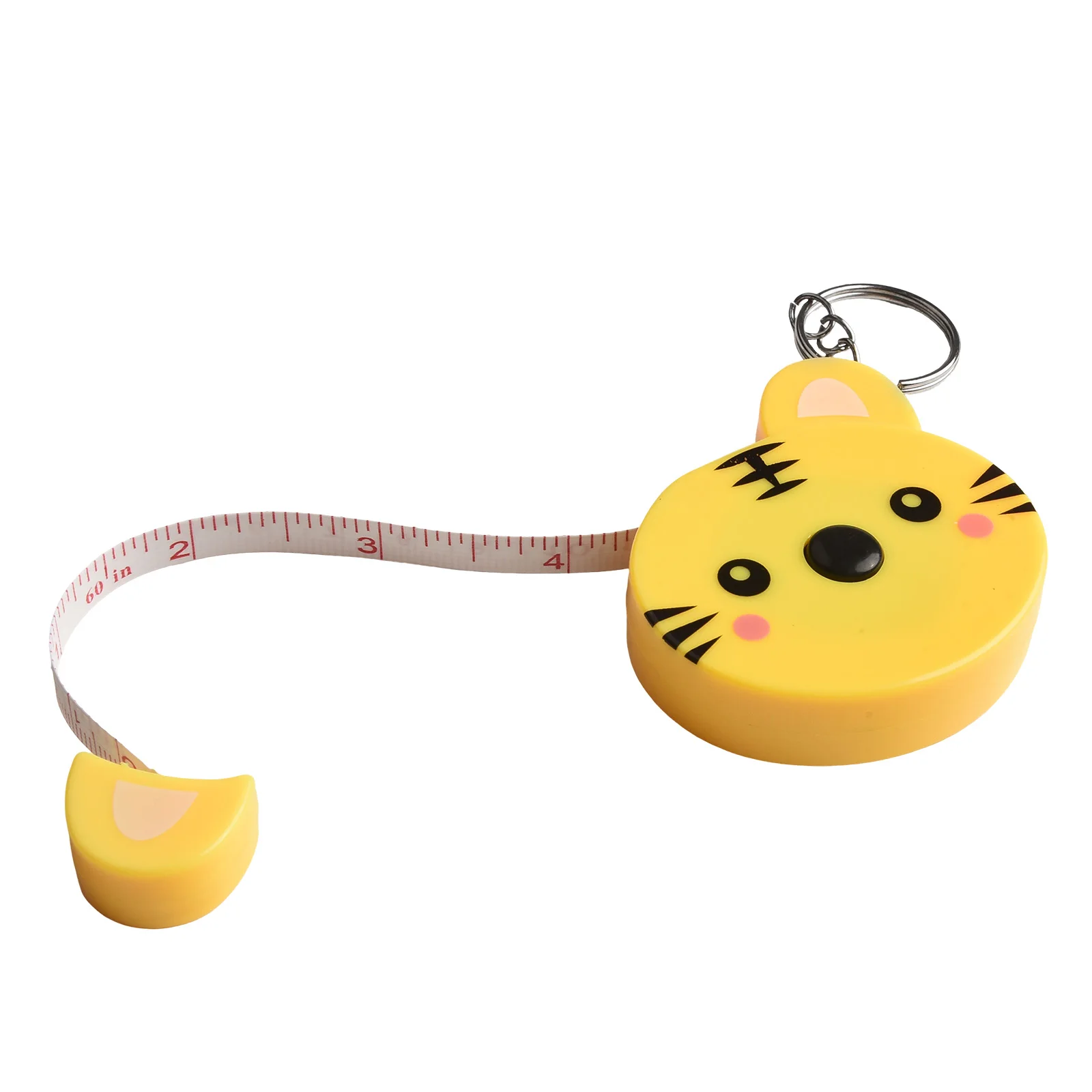 4PCS Cartoon Tape Measure 0-150cm 0-60Inch Key Ring Automatic Metric Imperial 60*57*14 Mm Tool Accessories For Measuring