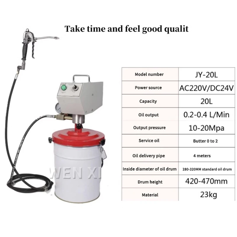 Air Operated Grease Pump Pneumatic Oil Pump 20 L Capacity Barrel With Swivel Oiling Rotatable Gun Head Oil Injection Tool