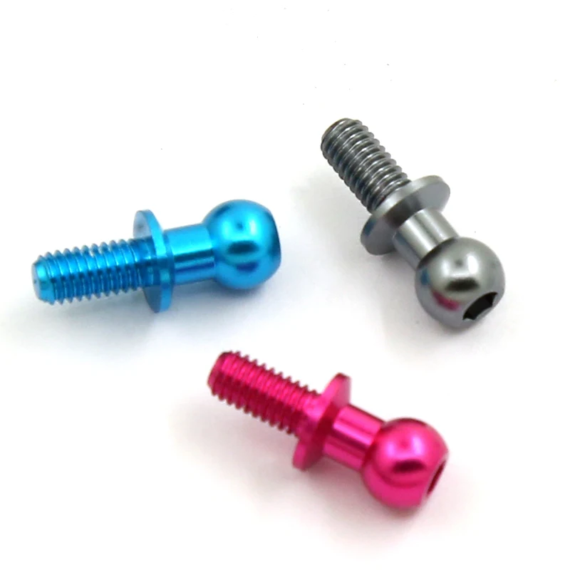 Tornillos de cabeza esférica hexagonal de Metal para Tamiya TT01 TT02 Sakura D5 1/10 RC Drift, piezas de repuesto universales, 10 piezas, color rosa