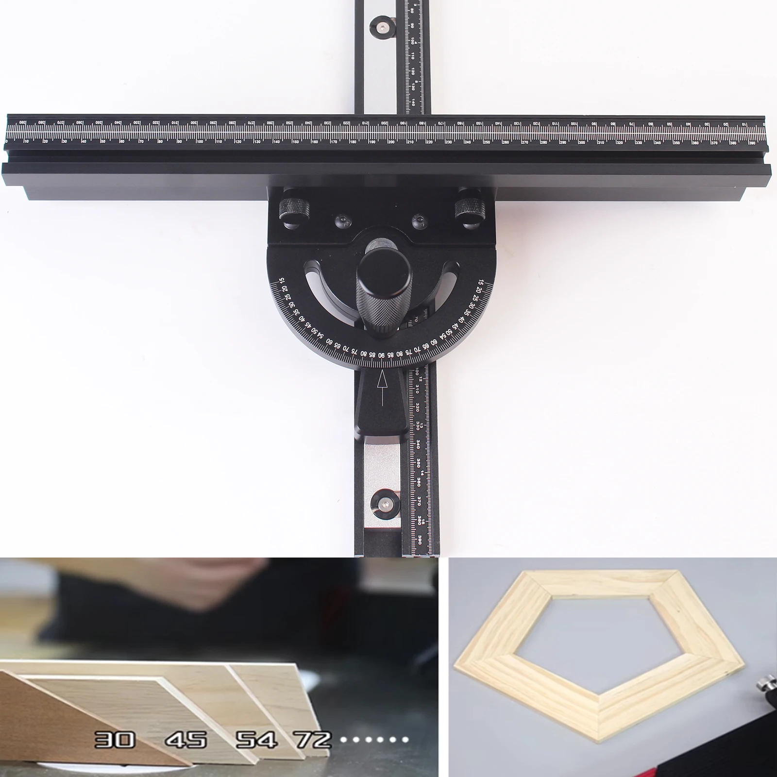 Imagem -02 - Alumínio Perfil Fence Miter Gauge Serrar Assembleia Régua de Ângulo para Mesa Saw Router Tabela Carpintaria 400 mm Grupo Novo