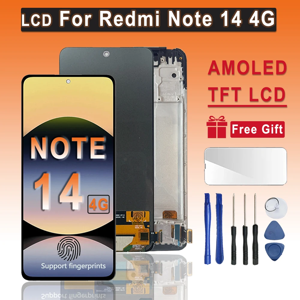 Super AMOLED Display For Xiaomi Redmi Note 14 4G LCD Touch Screen Digitizer Assembly Replacement For Redmi Note 14 4G LCD Screen