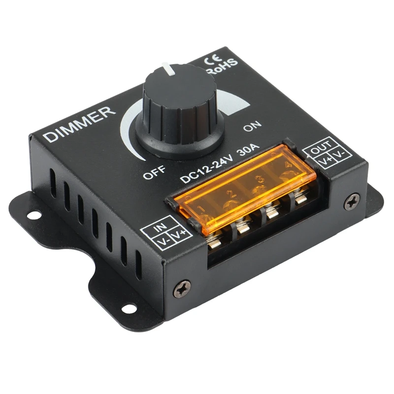 RFリモコン付きワイヤレスLED調光器,3つのキー,単色ストリップライト,DC 12v-24v,30a,360w