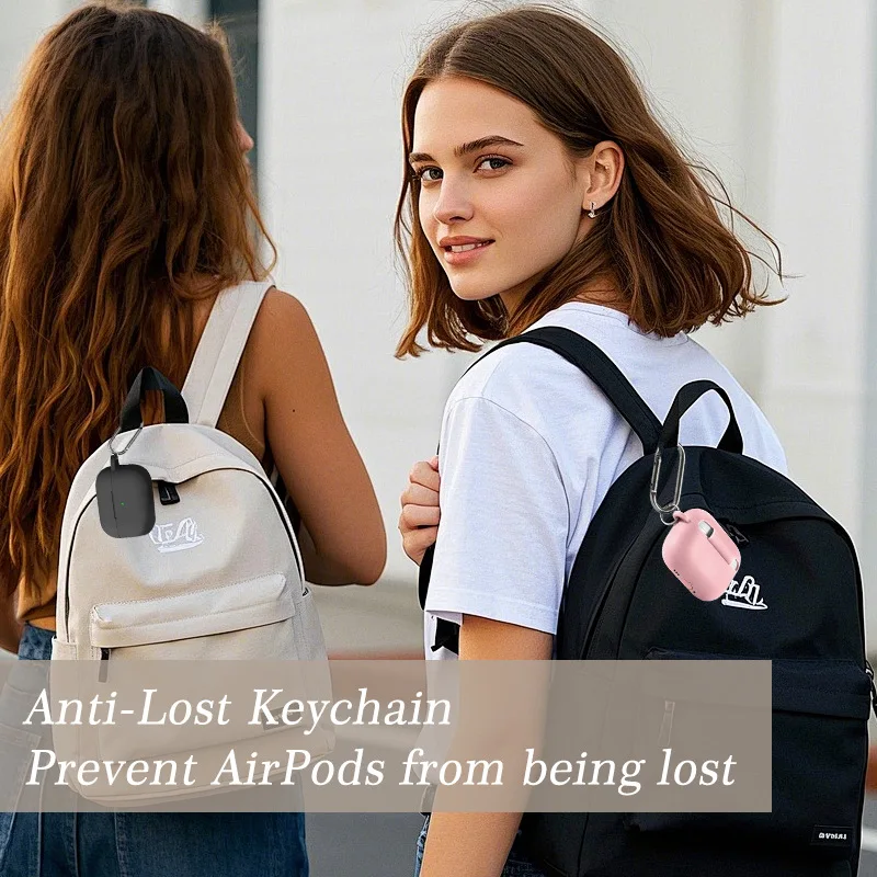 حافظة لهاتف ابل اير بودز برو 3 حافظة حماية من السيليكون الناعم لأجهزة اير بودز برو الجيل الثالث (2025) طقم تنظيف وحبل #6