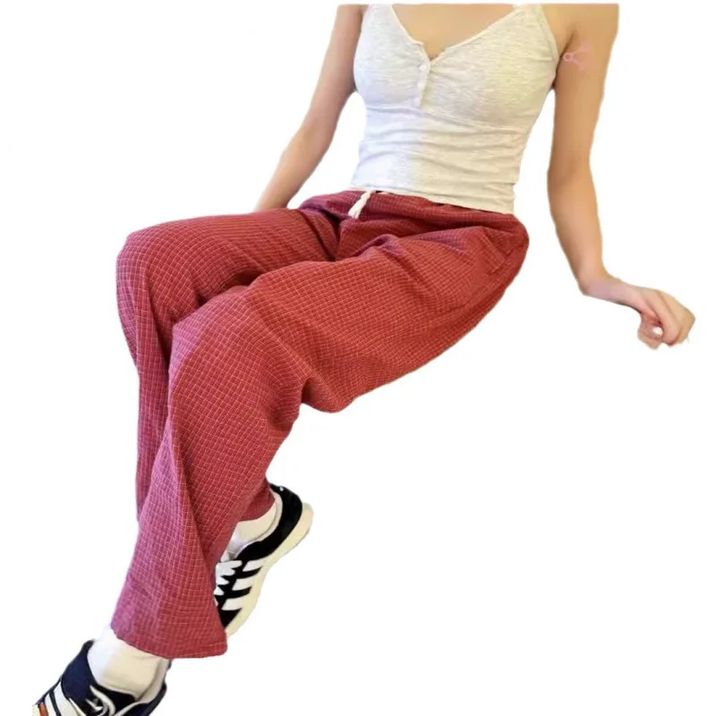 Brandy Long Pants Loose Fit Ultra-Thin Cotton Casual Style Pure Color Korean Japanese Influence Comfortable Autumn Winter Tro...